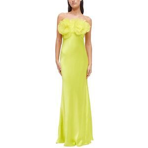 Rachel Gilbert Womens  Eyelar Gown, Green Chartreuse Yellow